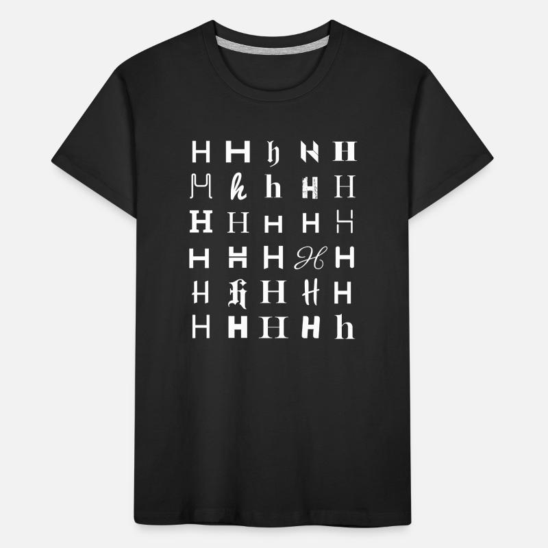 H Glyphs: Heraldic Typography Pattern Kids' Premium Organic T-Shirt