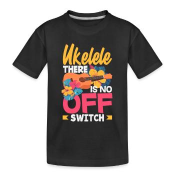 Ukulele There Is No Off Switch Hawaii Musiker - Kinder Premium Bio T-Shirt - Schwarz - Vorne