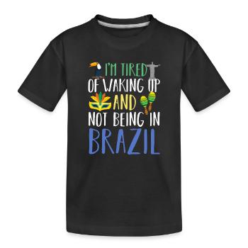 Brasilien - Kinder Premium Bio T-Shirt - Schwarz - Vorne