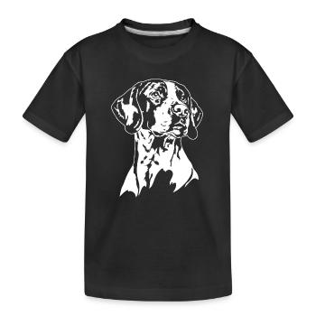 Pointer Portrait Hunde Jagdhunde Jagdhund Wilsigns - Kinder Premium Bio T-Shirt - Schwarz - Vorne