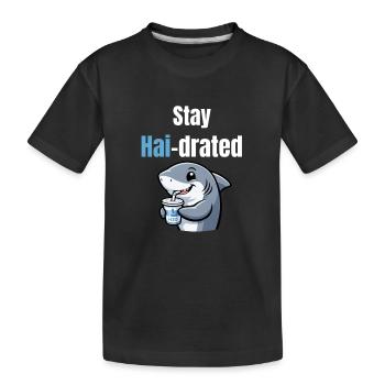 Drated aux requins | Requin de dessin animé drôle avec de l’alcool - T-shirt bio Premium Enfant - noir - Devant