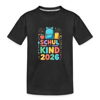 Scolaire 2026 Inscription scolaire 2026 Retour à l’école - T-shirt bio Premium Enfant - noir - Devant