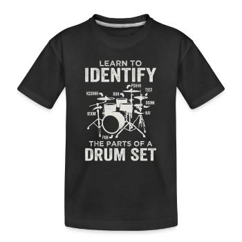 Parties d’une batterie Batteur Joueur de batterie Musicien - T-shirt bio Premium Enfant - noir - Devant