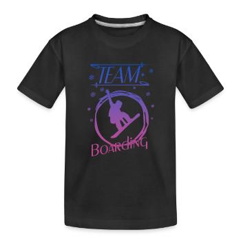 Boarding Snowboarding Boarder - Kinder Premium Bio T-Shirt - Schwarz - Vorne