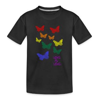 Regenbogen Rainbow LGBTQ CSD - Kinder Premium Bio T-Shirt - Schwarz - Vorne