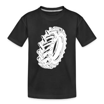 Énorme pneu pour les fans de sport et de tracteur - T-shirt bio Premium Enfant - noir - Devant