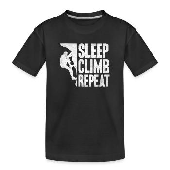 Bouldern Boulder Bergsteiger Klettern - Kinder Premium Bio T-Shirt - Schwarz - Vorne