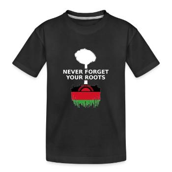 Malawi Never Forget Your Roots - Kinder Premium Bio T-Shirt - Schwarz - Vorne