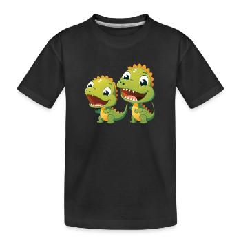 Dinosaur Baby Tyrannosaurus Two Dino T-Rex - Kids' Premium Organic T-Shirt - black - Front