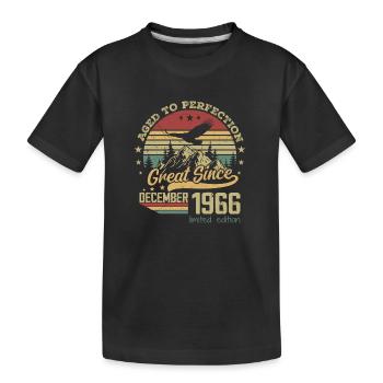 58 years old Aged to Perfection born: December 1966 - Kids' Premium Organic T-Shirt - black - Front