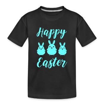 Frohe Ostern Hasen - Kinder Premium Bio T-Shirt - Schwarz - Vorne
