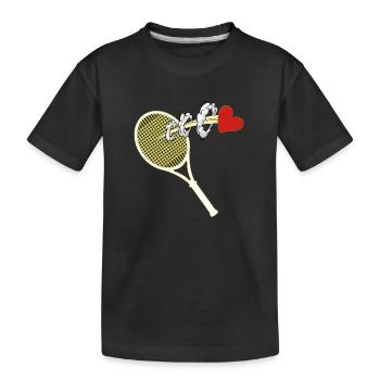 tennis tennis match tennis ball racket - Kids' Premium Organic T-Shirt - black - Front