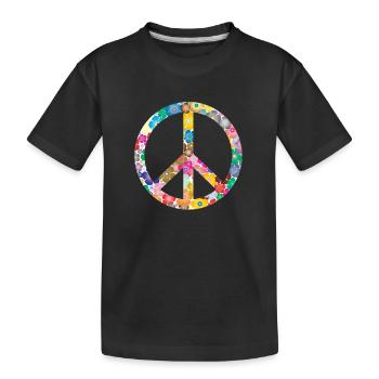 Peace Flower Cadeau d’idée - T-shirt bio Premium Enfant - noir - Devant