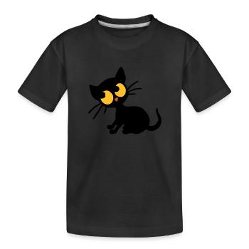 Kitten Georgie - Kids' Premium Organic T-Shirt - black - Front