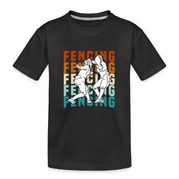 Escrime - Escrime Rétro - T-shirt bio Premium Enfant - noir - Devant