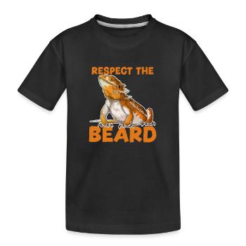 Bearded Dragon - Respect The Beard - Kids' Premium Organic T-Shirt - black - Front