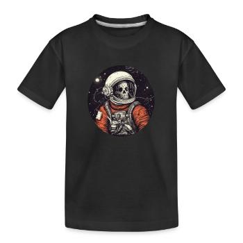 Gruseliges Skelett als Astronaut - Kinder Premium Bio T-Shirt - Schwarz - Vorne