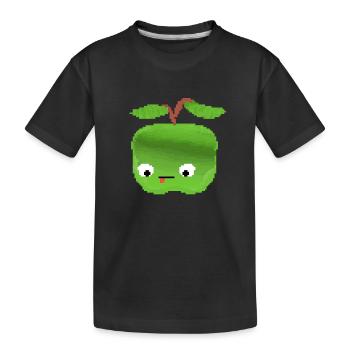 Lustiger Apfel - Kinder Premium Bio T-Shirt - Schwarz - Vorne