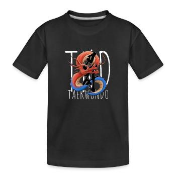 TKD Korea Yin & Yang Drache Taekwondo - Kinder Premium Bio T-Shirt - Schwarz - Vorne
