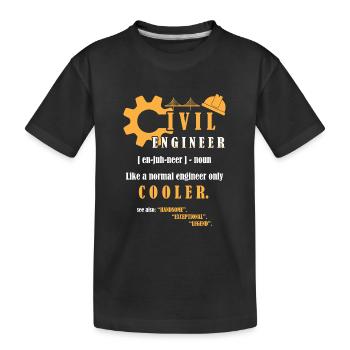 Bau Ingenieur Baustelle Bauarbeiter - Kinder Premium Bio T-Shirt - Schwarz - Vorne