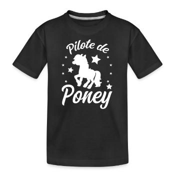 Pilote de Poney - T-shirt bio Premium Enfant - noir - Devant