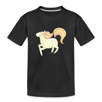 Pony - Kinder Premium Bio T-Shirt - Schwarz - Vorne