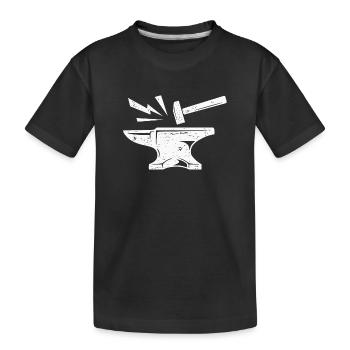 Enclume Marteau Forgeron Métallurgiste Maréchal-ferrant - T-shirt bio Premium Enfant - noir - Devant
