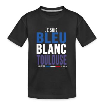 football je suis bleu blanc Toulouse supporters - T-shirt bio Premium Enfant - noir - Devant