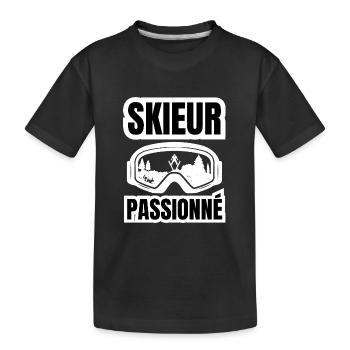 skieur passionné - T-shirt bio Premium Enfant - noir - Devant
