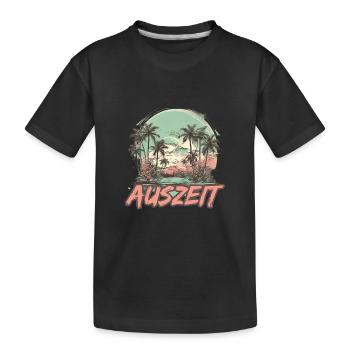 Auszeit Urlaub Strand - Kinder Premium Bio T-Shirt - Schwarz - Vorne
