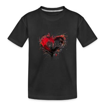 Kunst Herz Liebe Liebesbeweis Gefühle - Kinder Premium Bio T-Shirt - Schwarz - Vorne
