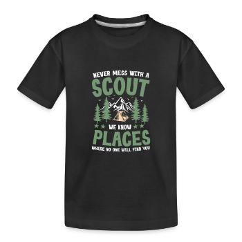 Pfadfinder und Pfadfinderführer - Kinder Premium Bio T-Shirt - Schwarz - Vorne