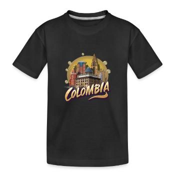 Kolumbien Stadtbild mit künstlerischem Skyline - Kinder Premium Bio T-Shirt - Schwarz - Vorne