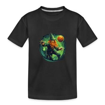 Leprechaun Basketball Irish Irland - Kinder Premium Bio T-Shirt - Schwarz - Vorne