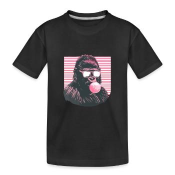 Gorilla mit Sonnenbrille Bubblegum für einen - Kinder Premium Bio T-Shirt - Schwarz - Vorne