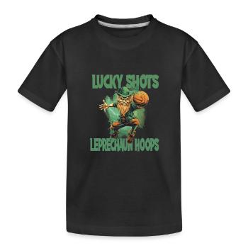 Leprechaun Basketball Irish Irland - Kinder Premium Bio T-Shirt - Schwarz - Vorne
