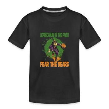 Leprechaun Bart Basketball für einen - Kinder Premium Bio T-Shirt - Schwarz - Vorne