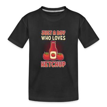 Juste un garçon qui aime le ketchup - T-shirt bio Premium Enfant - noir - Devant