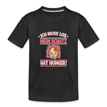 Ich muss los mein Schatz hat hunger - Kinder Premium Bio T-Shirt - Schwarz - Vorne