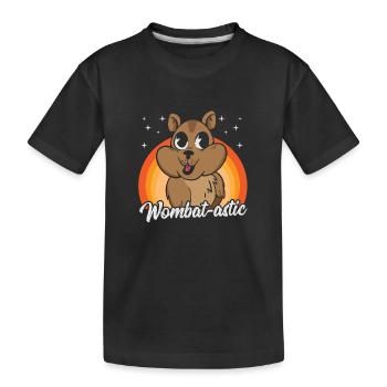 Wombat-astic Wombat-Fanartikel mit australischen - Kinder Premium Bio T-Shirt - Schwarz - Vorne