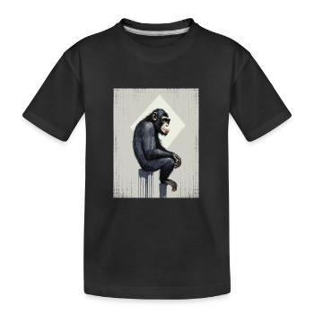 Chimpanzé Street Art Graffiti à Primate carré - T-shirt bio Premium Enfant - noir - Devant