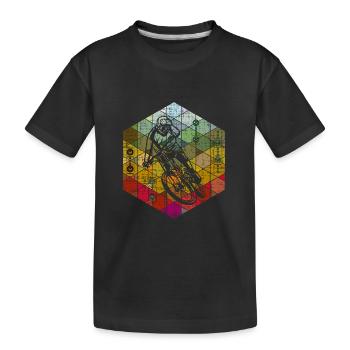 hexagone de coureur de descente - T-shirt bio Premium Enfant - noir - Devant