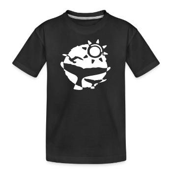 Iceland Whale Motif Whale Watching Whale Watching - Kids' Premium Organic T-Shirt - black - Front