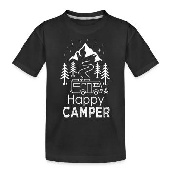 Happy Camper Van Campervan cooles Camper-Geschenk - Kinder Premium Bio T-Shirt - Schwarz - Vorne