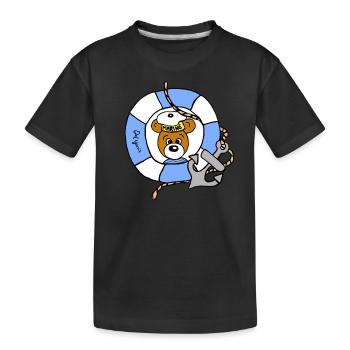 Teddy See Meer Kinder Baby Shirt - Kinder Premium Bio T-Shirt - Schwarz - Vorne