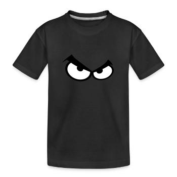 eyes smiley not content anger - Kids' Premium Organic T-Shirt - black - Front