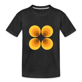 70er Jahre Blume Muster - Kinder Premium Bio T-Shirt - Schwarz - Vorne