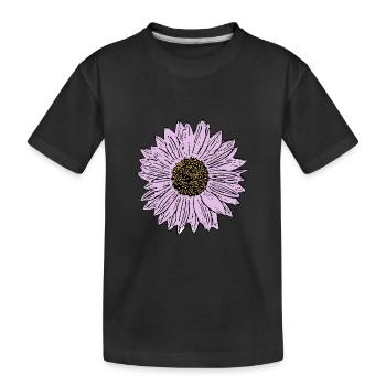 Blume pastell Blume Blumen pastell Blumen flieder - Kinder Premium Bio T-Shirt - Schwarz - Vorne