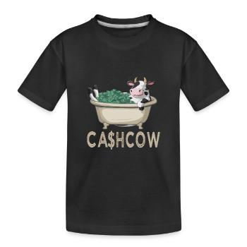 Cash Cow für einen Investor Anleger Sparer - Kinder Premium Bio T-Shirt - Schwarz - Vorne