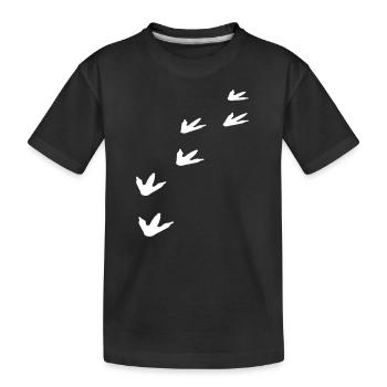 Dinosaurier Spuren Dino Spur T-Rex Fußabdruck - Kinder Premium Bio T-Shirt - Schwarz - Vorne